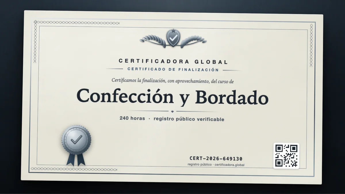 Portada del curso Confección y Bordado