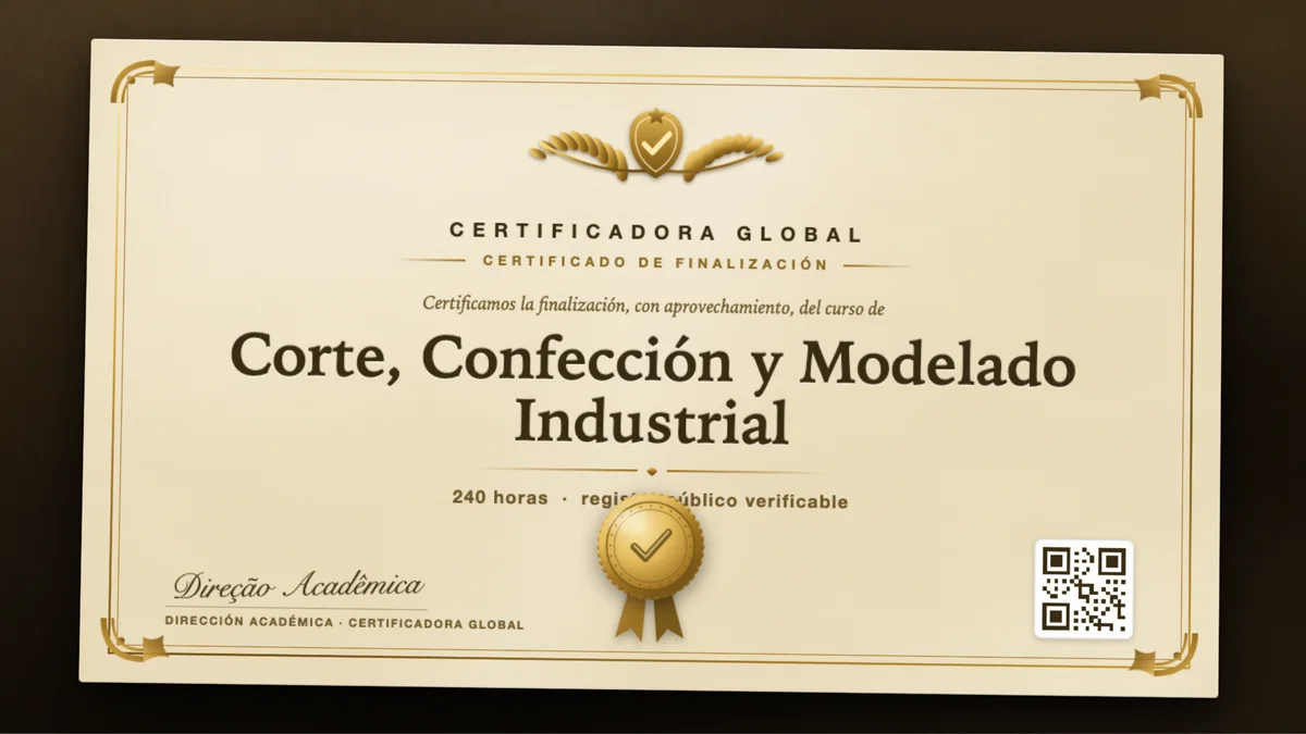 Portada del curso Corte, Confección y Modelado Industrial
