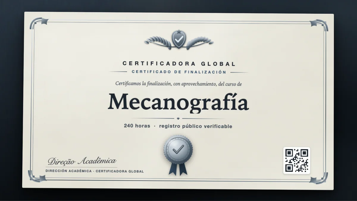 Portada del curso Mecanografía
