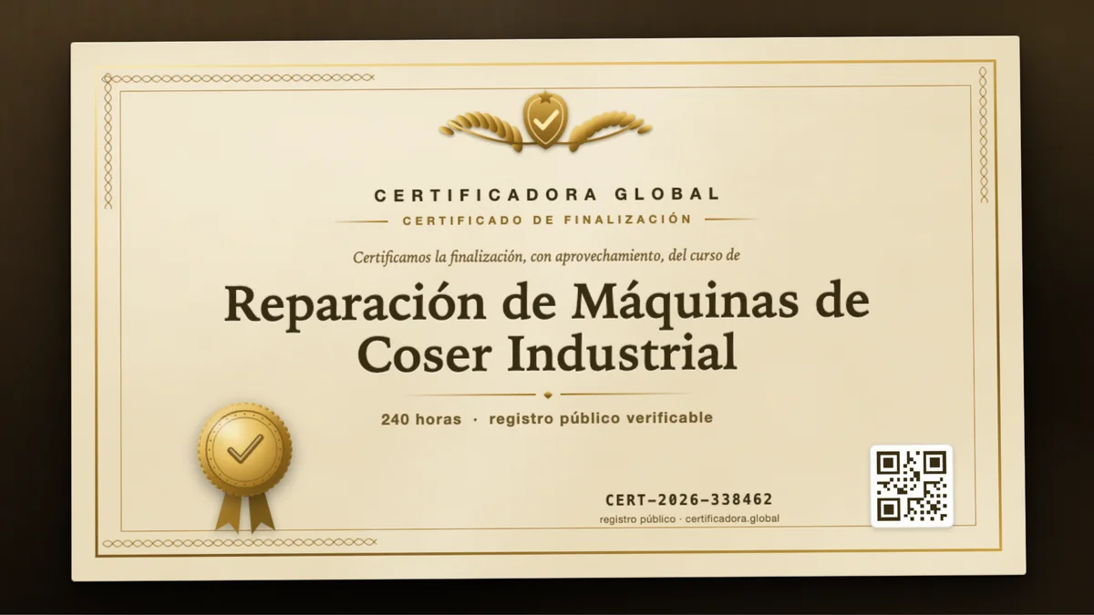 Portada del curso Reparación de Máquinas de Coser Industrial