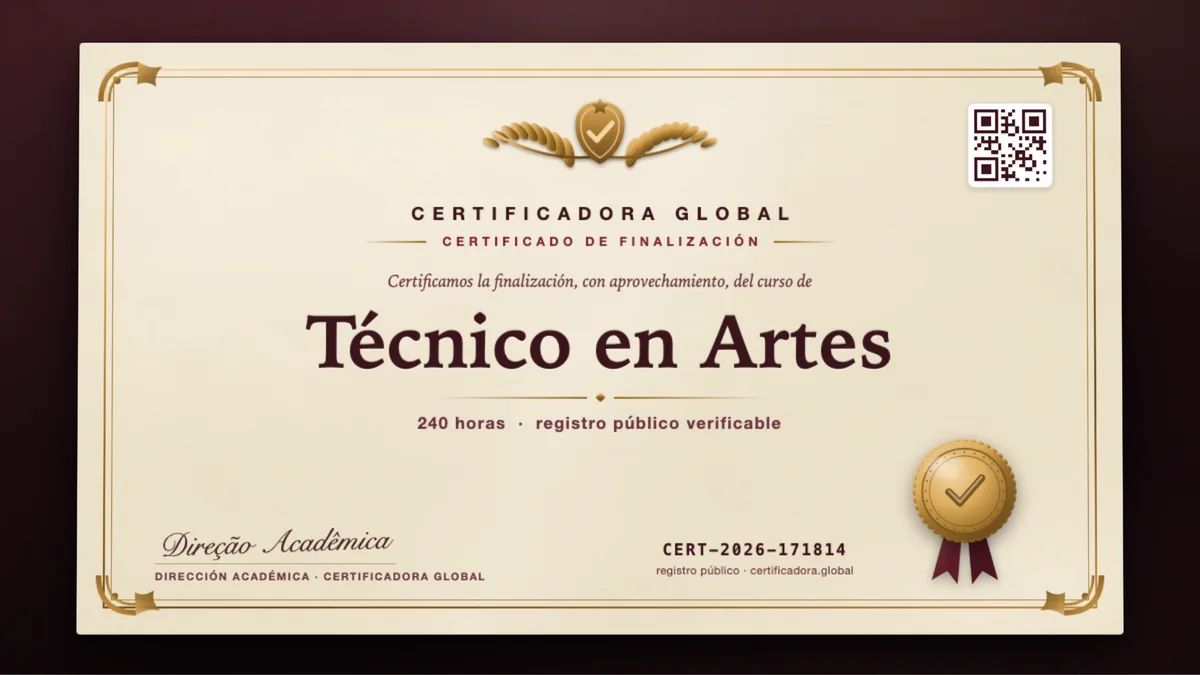 Portada del curso Técnico en Artes