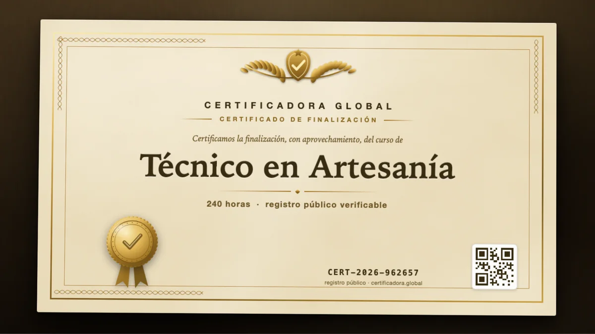 Portada del curso Técnico en Artesanía