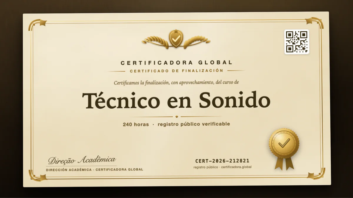 Portada del curso Técnico en Sonido
