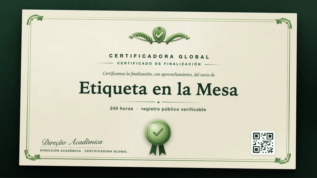 Portada del curso Etiqueta en la Mesa