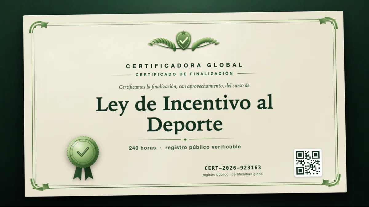 Portada del curso Ley de Incentivo al Deporte