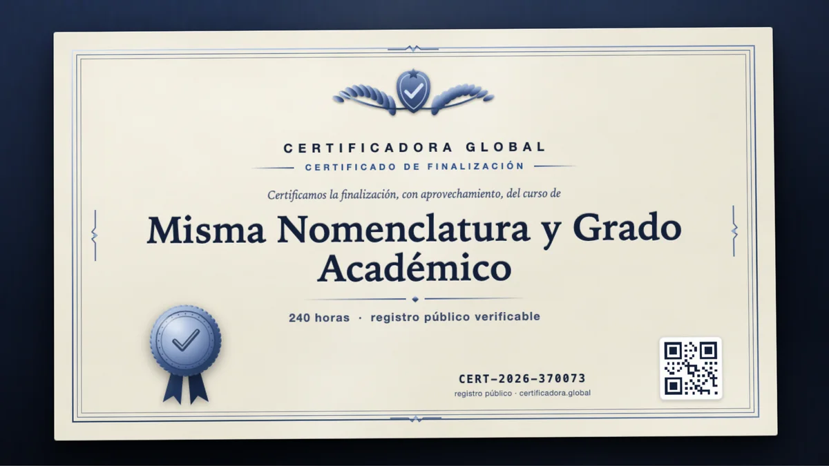 Portada del curso Misma Nomenclatura y Grado Académico