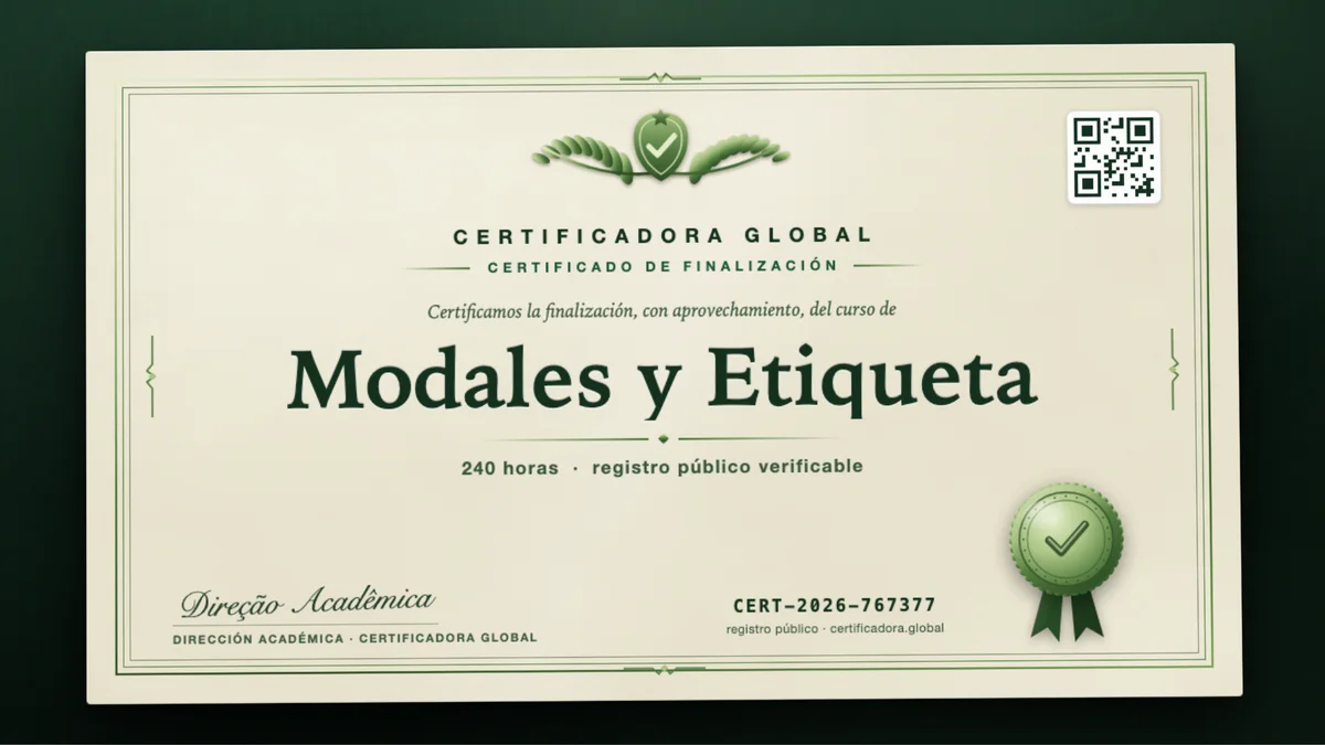 Portada del curso Modales y Etiqueta