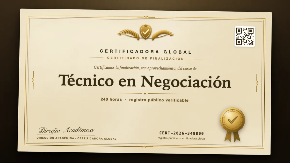 Portada del curso Técnico en Negociación