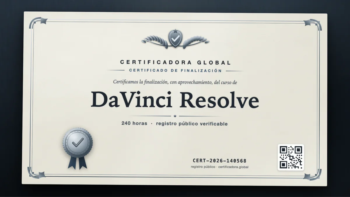 Portada del curso DaVinci Resolve