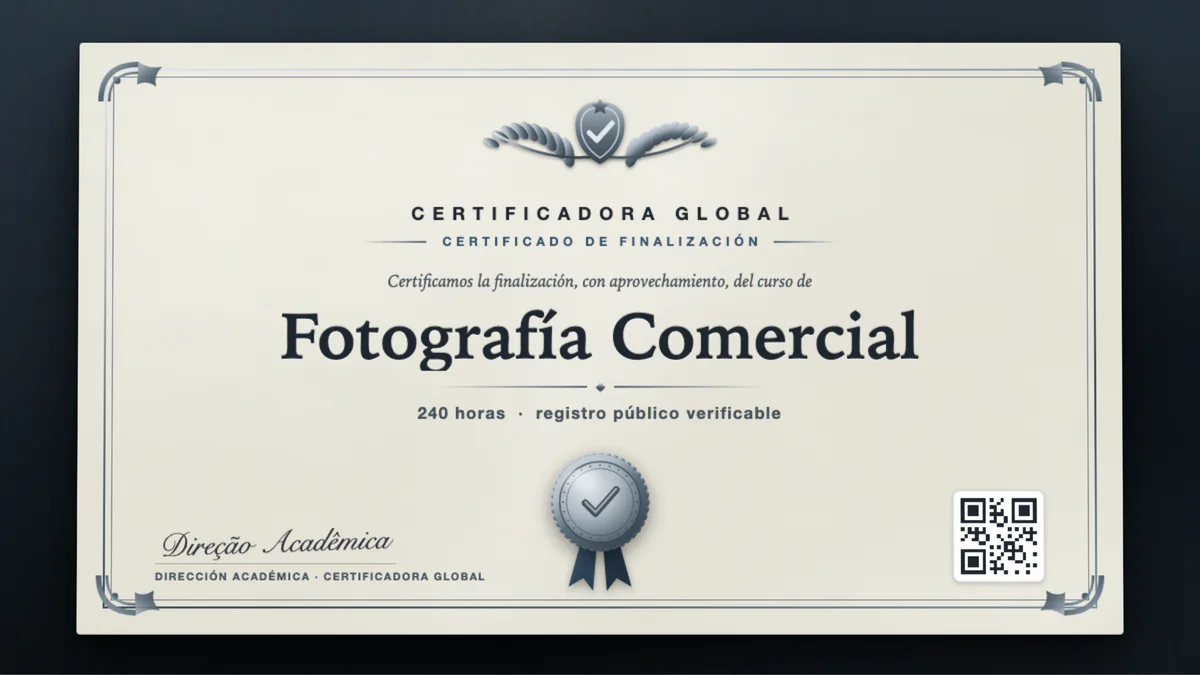 Portada del curso Fotografía Comercial