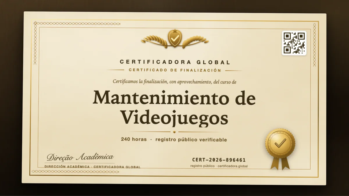 Portada del curso Mantenimiento de Videojuegos