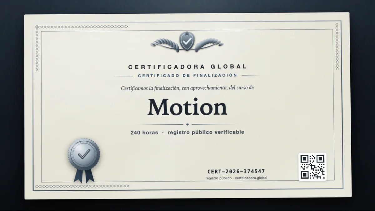 Portada del curso Motion
