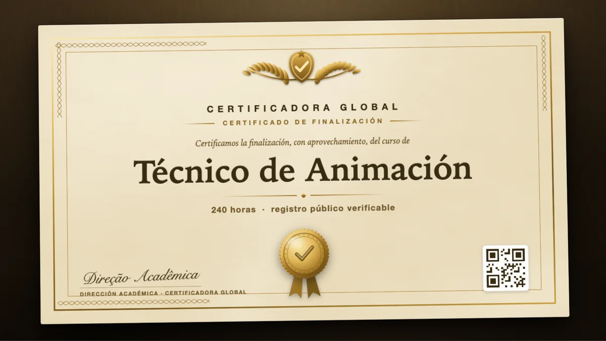 Portada del curso Técnico de Animación
