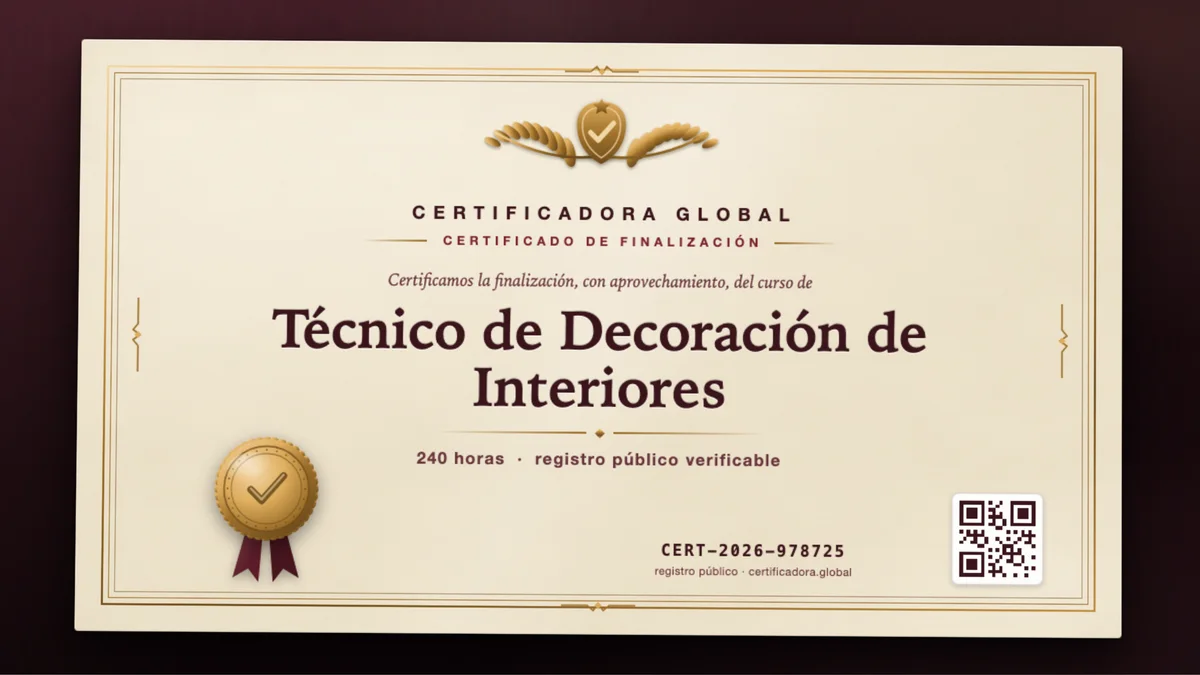 Portada del curso Técnico de Decoración de Interiores