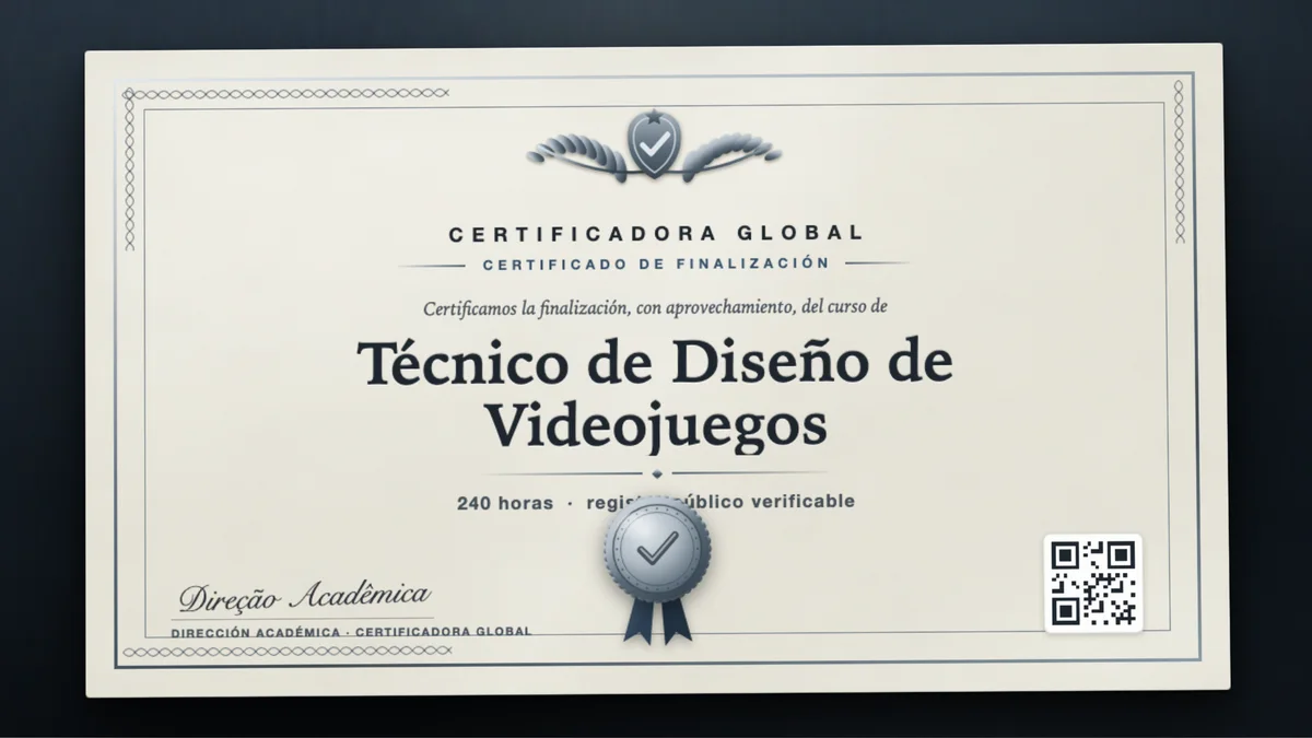 Portada del curso Técnico de Diseño de Videojuegos
