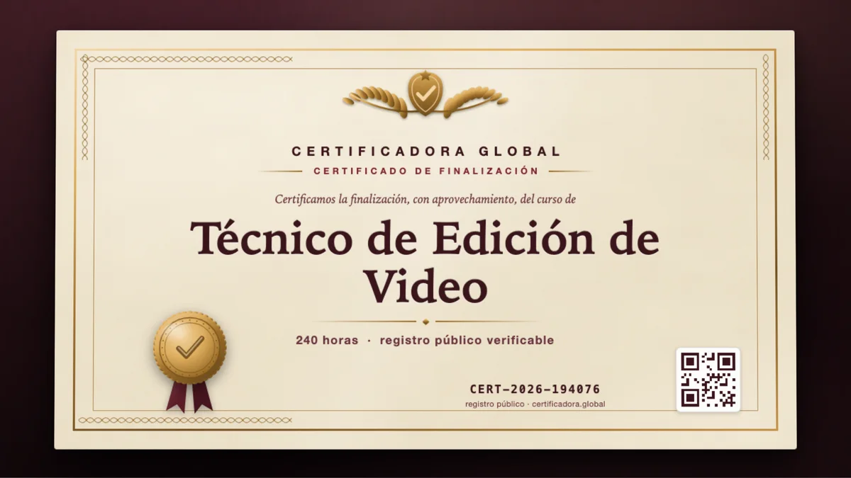 Portada del curso Técnico de Edición de Video