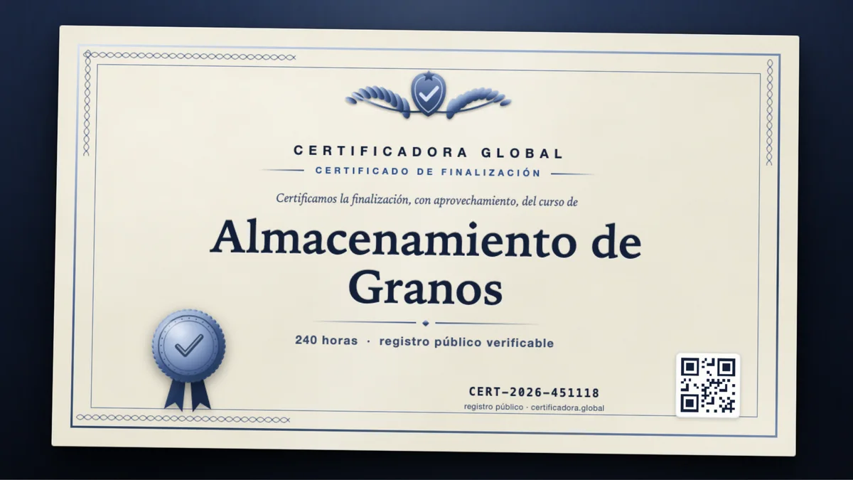 Portada del curso Almacenamiento de Granos