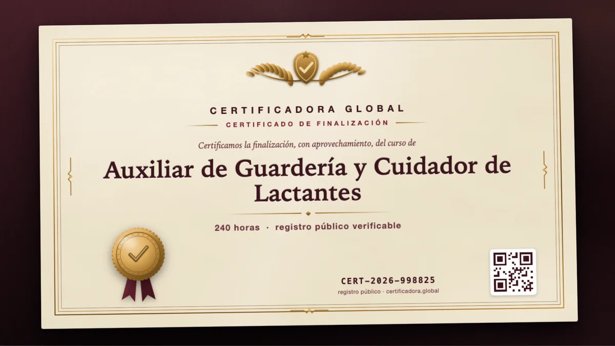 Portada del curso Auxiliar de Guardería y Cuidador de Lactantes