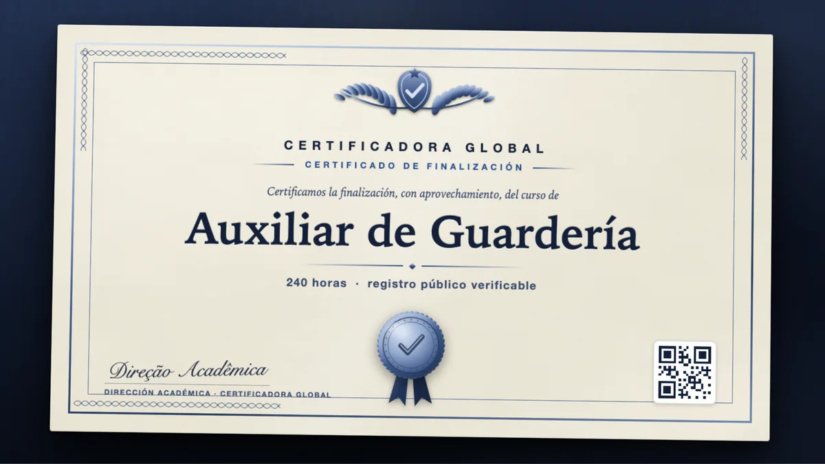 Portada del curso Auxiliar de Guardería