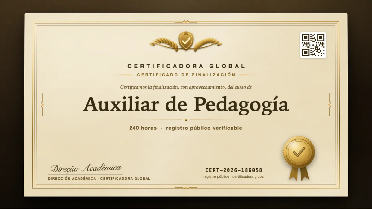 Portada del curso Auxiliar de Pedagogía