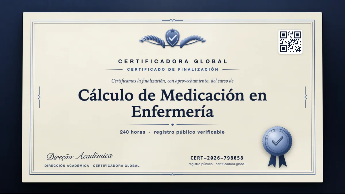 Portada del curso Cálculo de Medicación en Enfermería