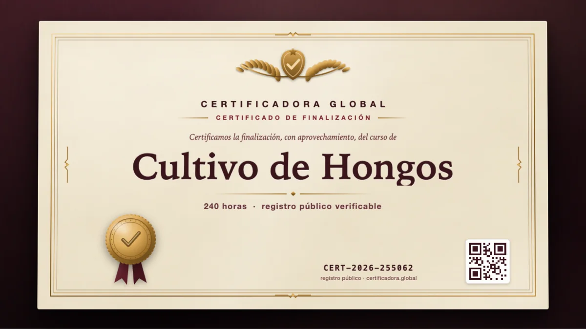 Portada del curso Cultivo de Hongos