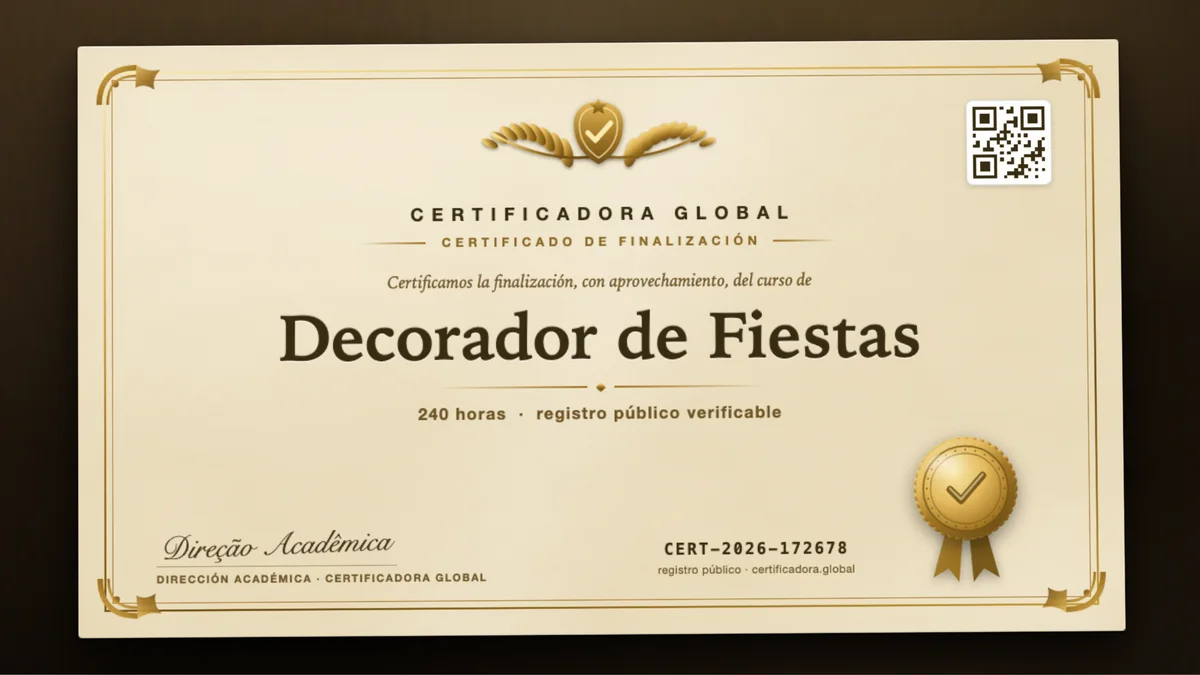 Portada del curso Decorador de Fiestas