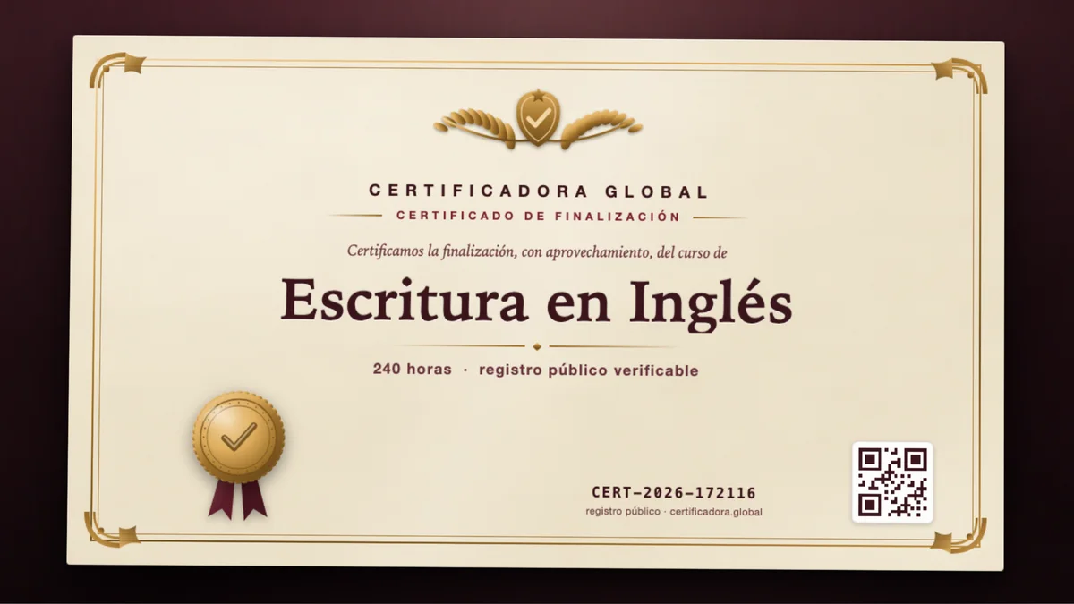 Portada del curso Escritura en Inglés