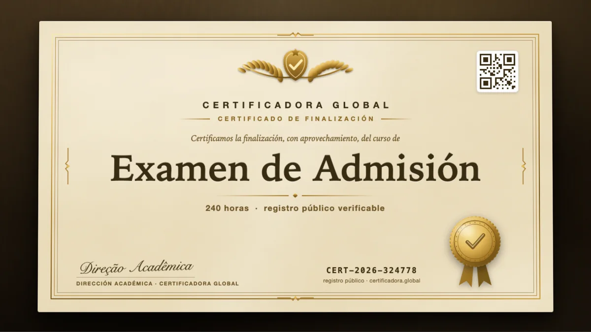 Portada del curso Examen de Admisión