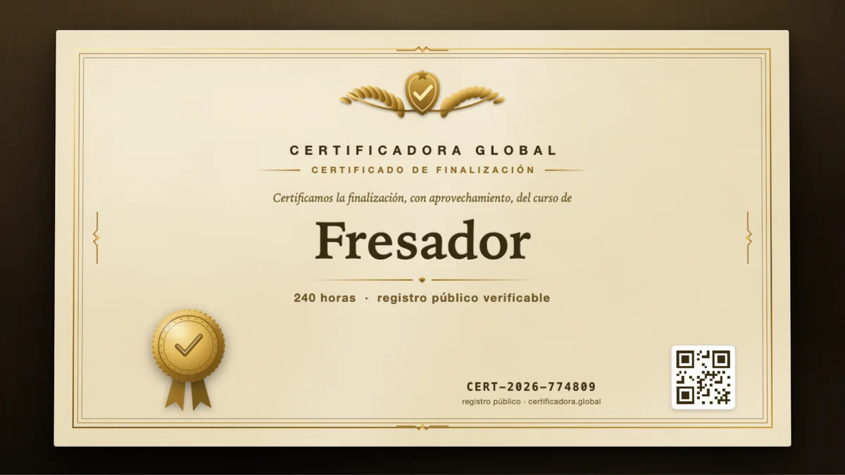 Portada del curso Fresador