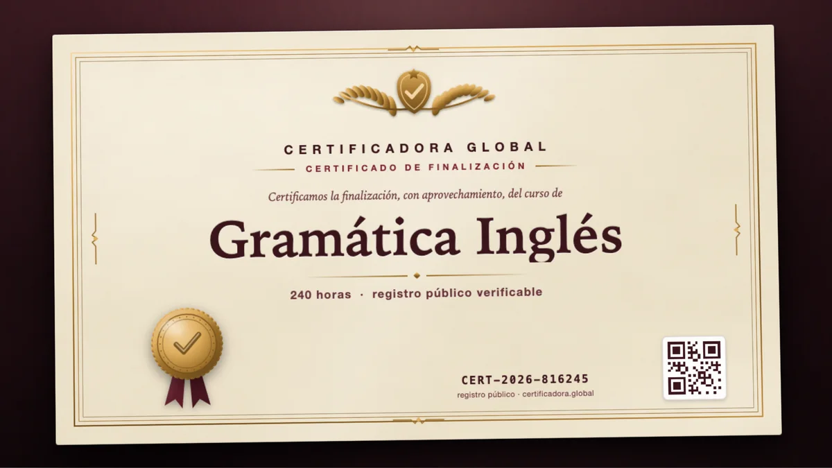 Portada del curso Gramática Inglés