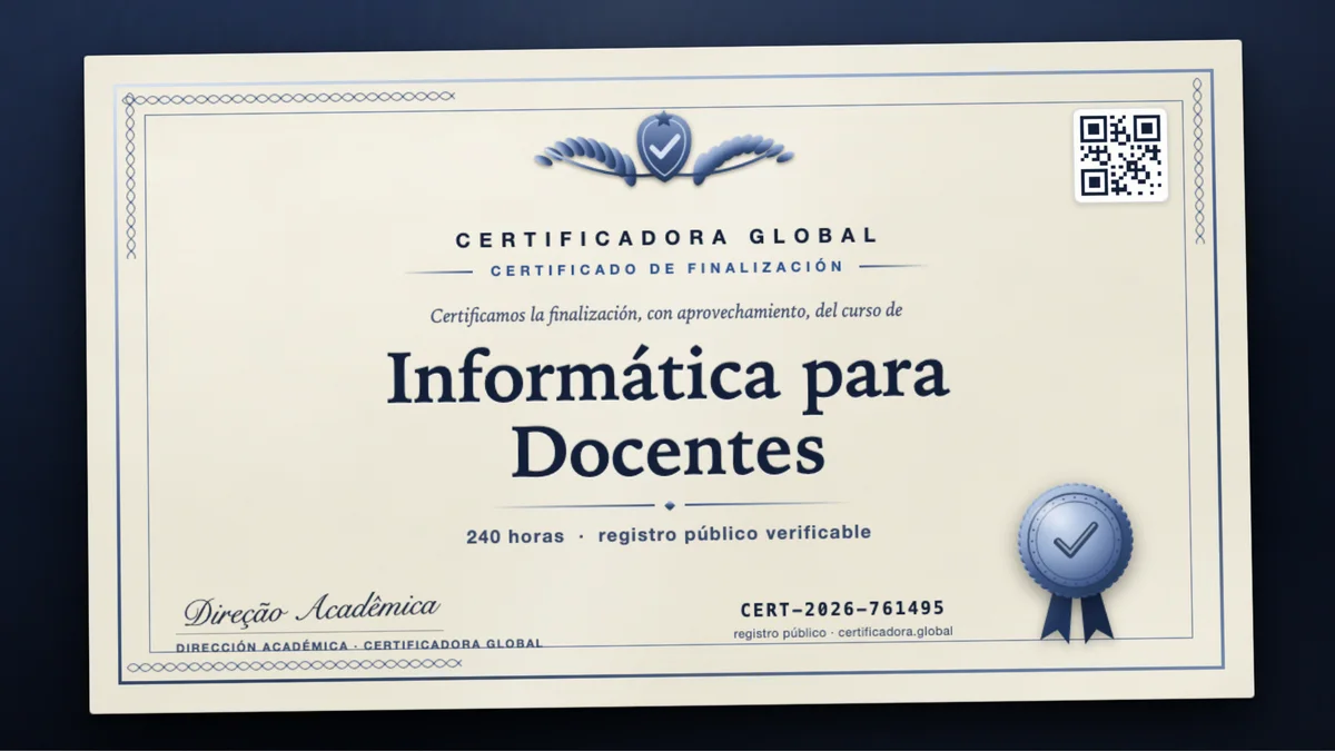 Portada del curso Informática para Docentes