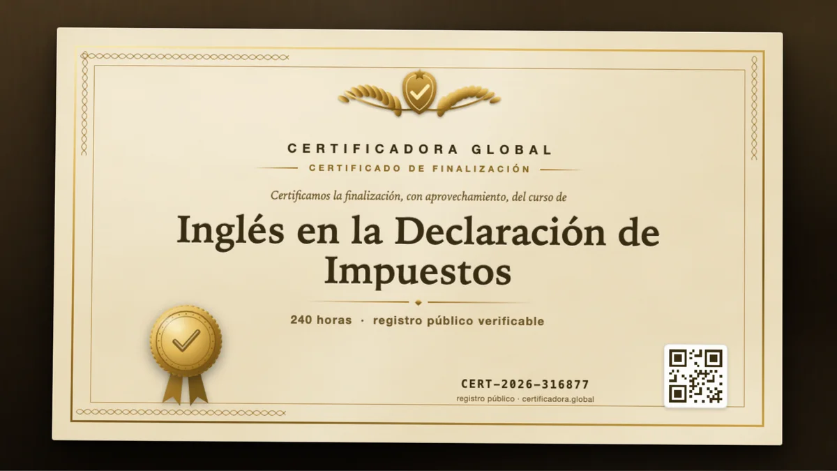Portada del curso Inglés en la Declaración de Impuestos