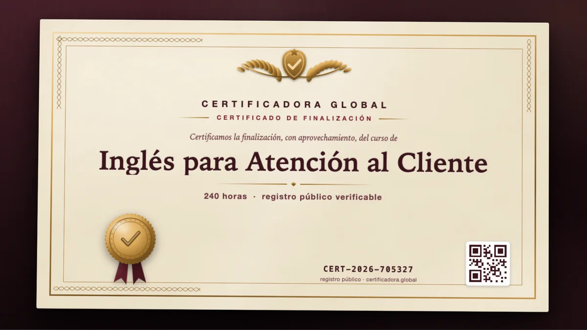 Portada del curso Inglés para Atención al Cliente