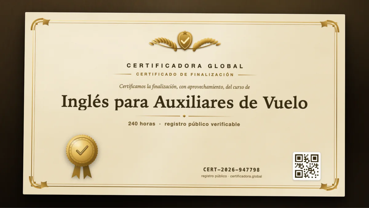 Portada del curso Inglés para Auxiliares de Vuelo