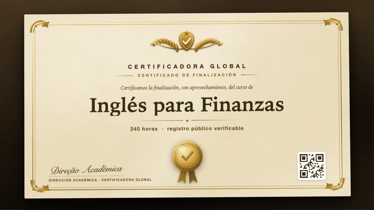 Portada del curso Inglés para Finanzas