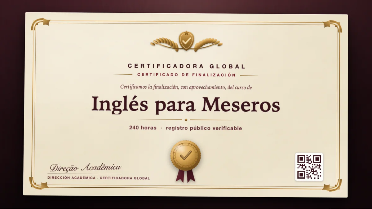 Portada del curso Inglés para Meseros
