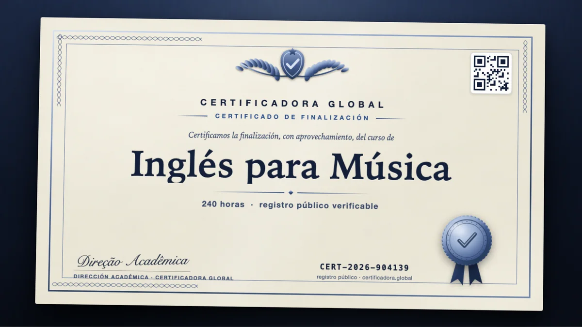 Portada del curso Inglés para Música