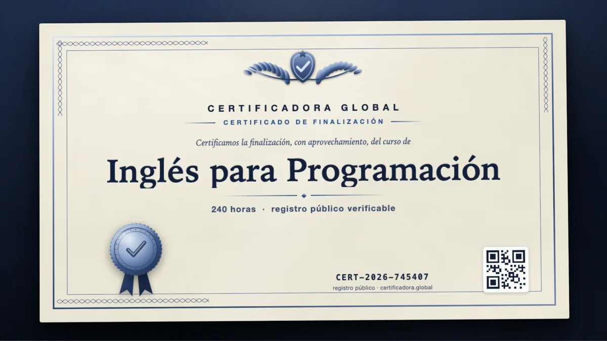 Portada del curso Inglés para Programación
