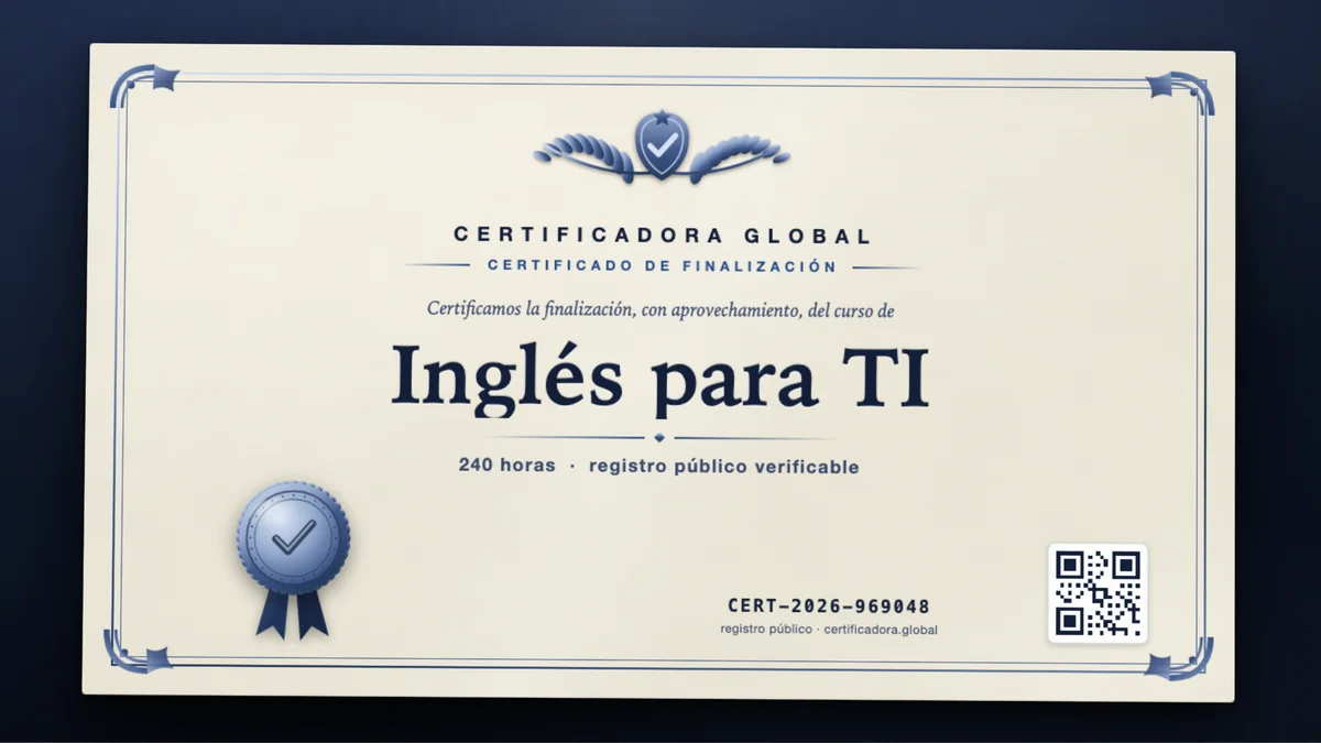 Portada del curso Inglés para TI