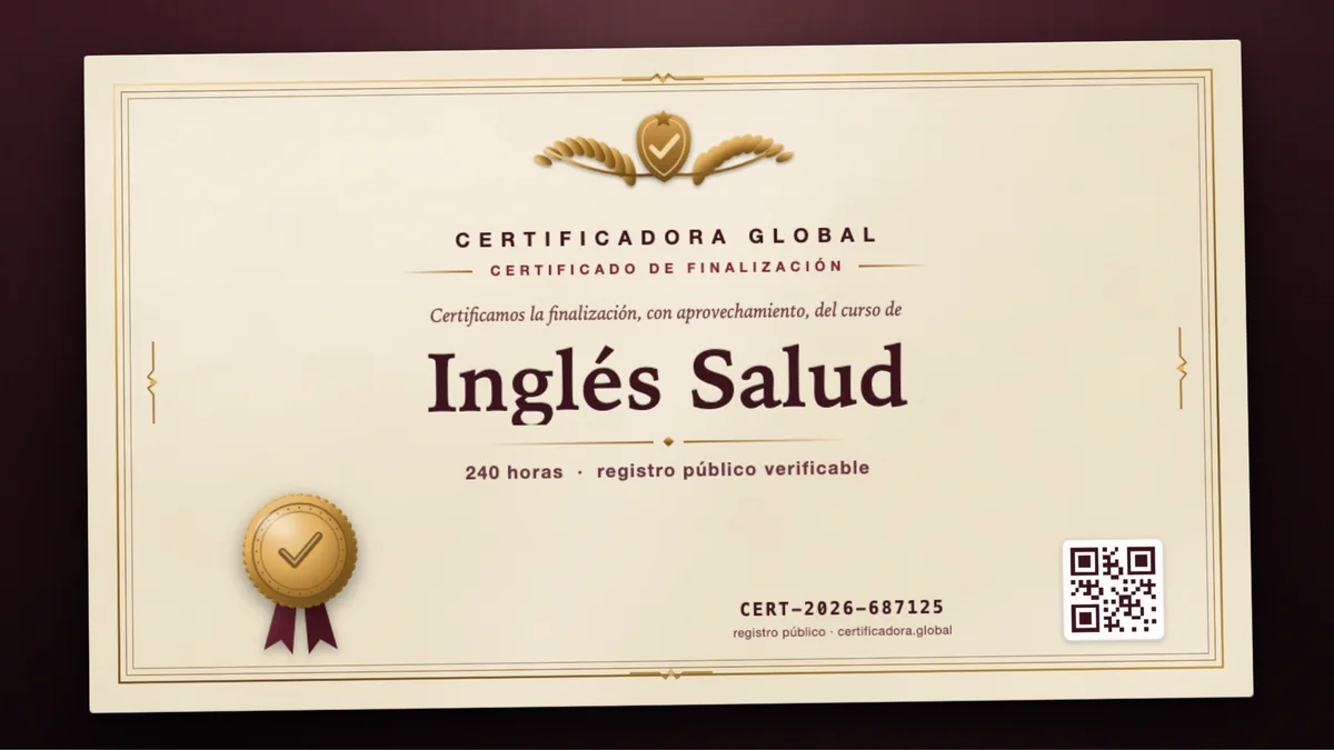 Portada del curso Inglés Salud