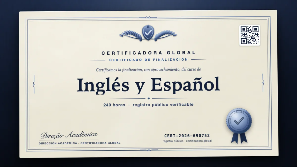 Portada del curso Inglés y Español