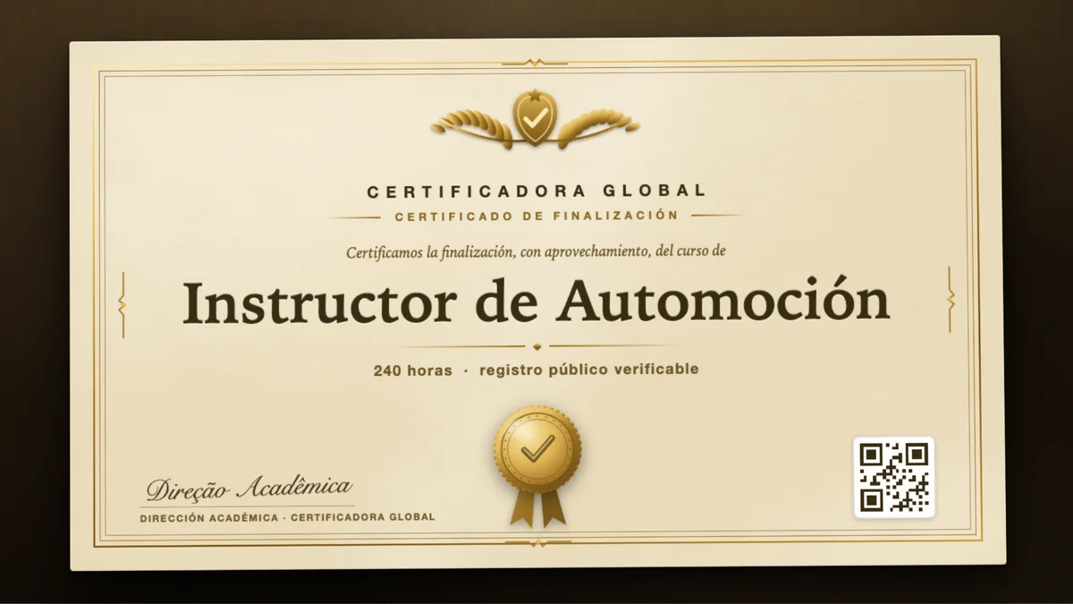 Portada del curso Instructor de Automoción