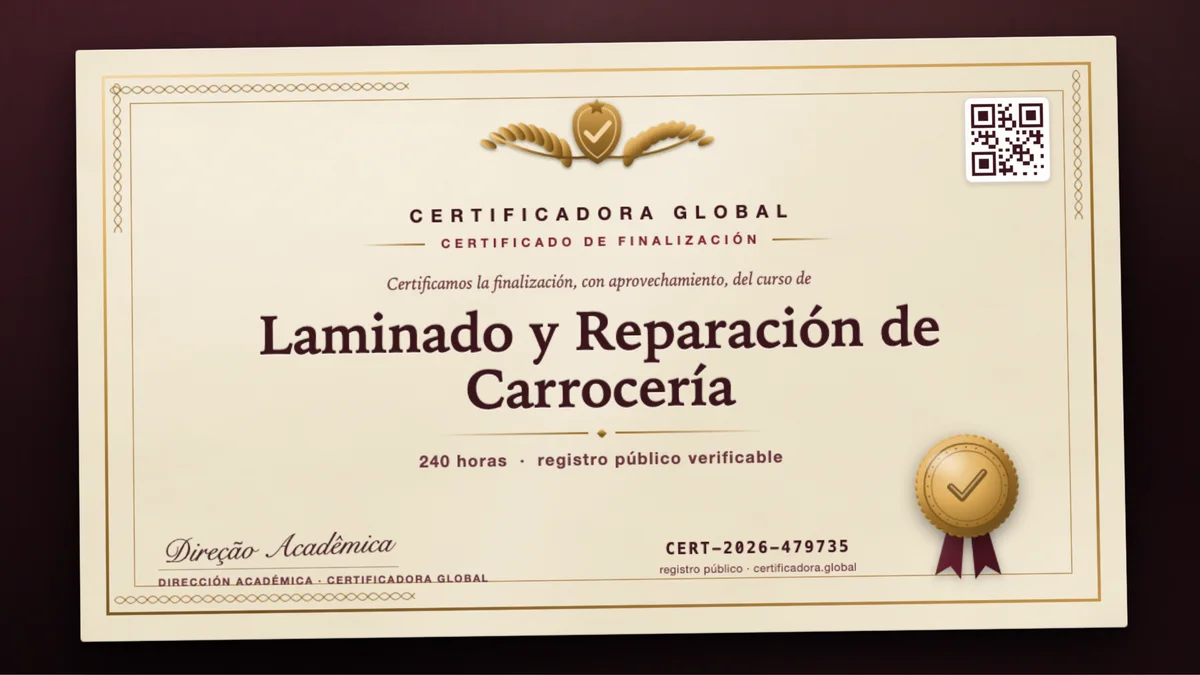 Portada del curso Laminado y Reparación de Carrocería