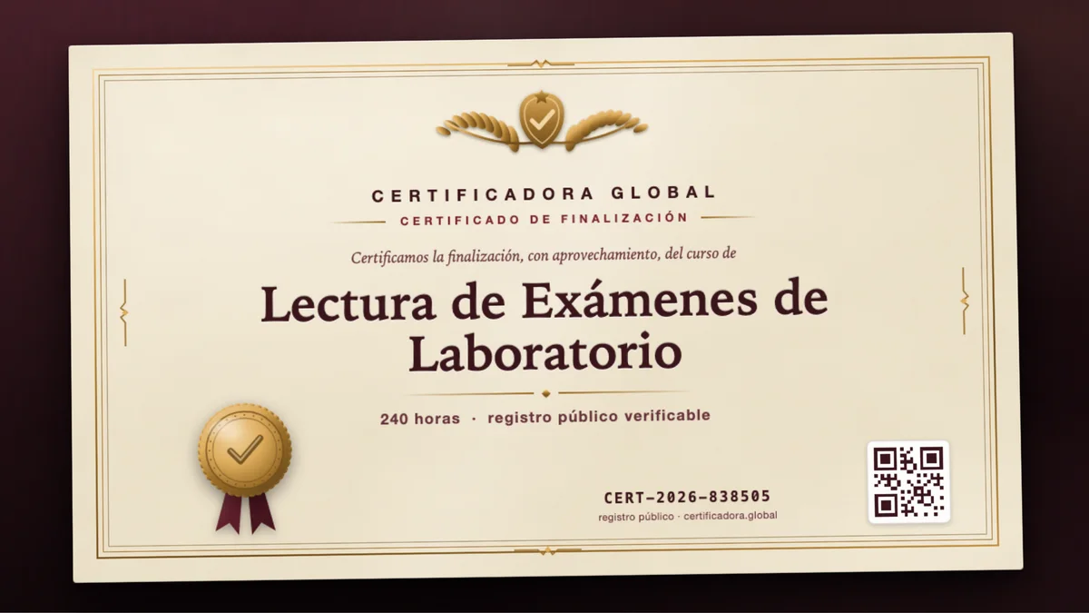 Portada del curso Lectura de Exámenes de Laboratorio