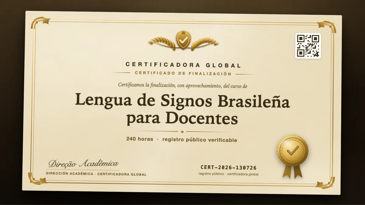 Portada del curso Lengua de Signos Brasileña para Docentes