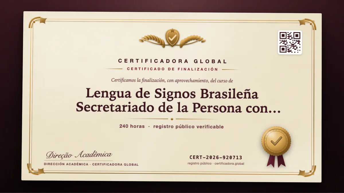 Portada del curso Lengua de Signos Brasileña Secretariado de la Persona con Discapacidad