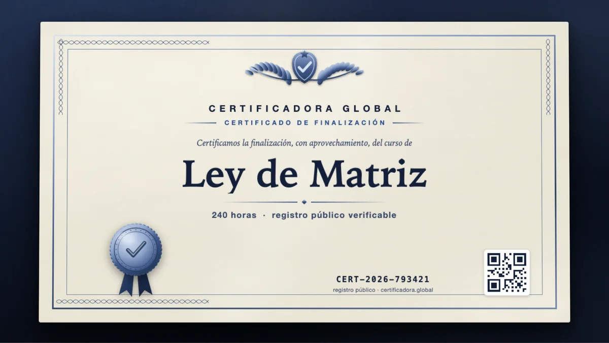 Portada del curso Ley de Matriz