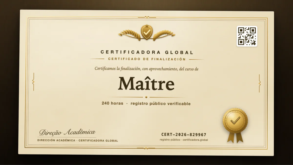 Portada del curso Maître