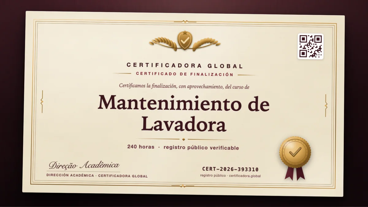 Portada del curso Mantenimiento de Lavadora